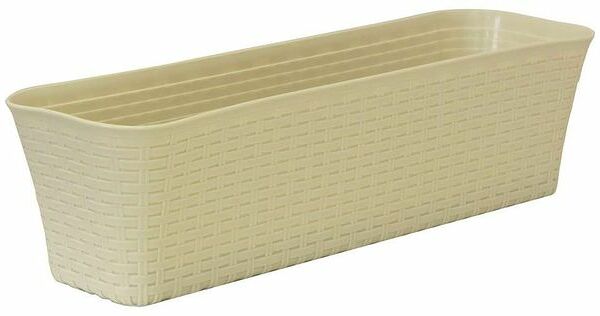 Ящик балконный Idea Ротанг 400 цвет: белый 7,5 литра, 385×180×160 мм