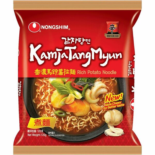 Лапша Nongshim Камджатан со вкусом свиных рёбрышек быстрого приготовления, 120 г