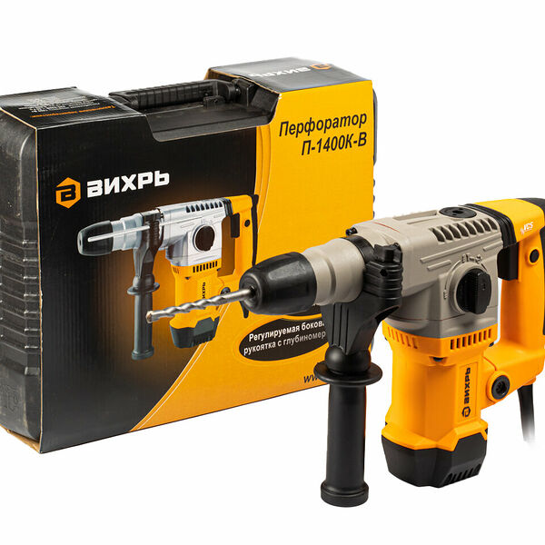 Перфоратор Вихрь П-1400к-в, ударный, 14 Дж, SDS-плюс, с кейсом