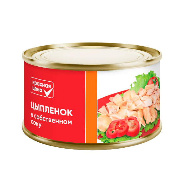 Мясо Красная цена цыпленка в собственном соку 325 г