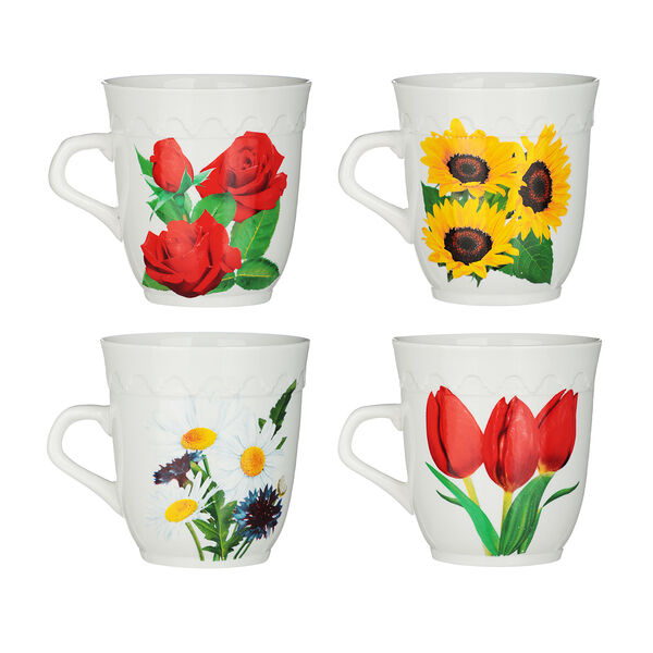 Кружка 250 мл фарфор арабеска 4 дизайна в ассортименте