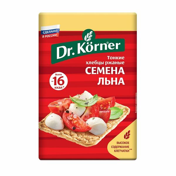 Хлебцы хрустящие Dr. Korner ржаные Семена льна