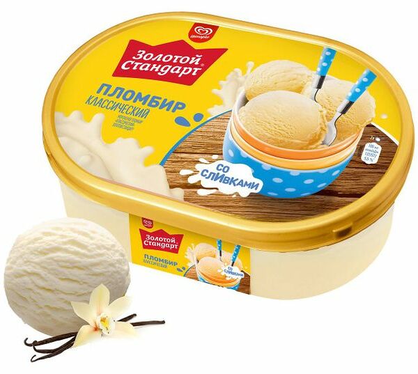 Мороженое Золотой стандарт классический пломбир