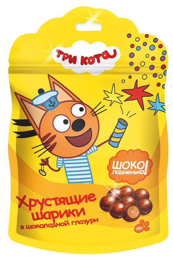 

Шарики Три Кота хрустящие в шоколадной глазури 75 г