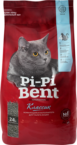 

Наполнитель Pi-Pi-Bent Классик минеральный комкующийся 24 л 10 кг