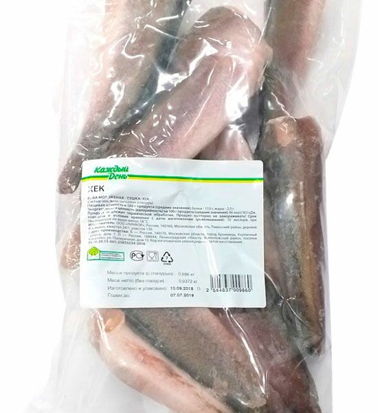 Хек «Каждый день» (0,8-1 кг), 1 упаковка ~1 кг