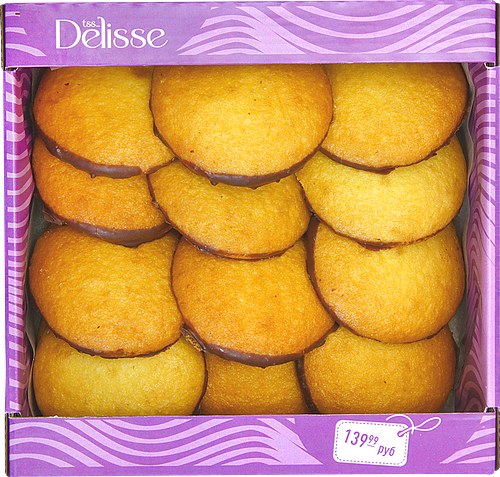 Печенье бисквитное Delisse со вкусом апельсина, с кондитерской глазурью 300 г