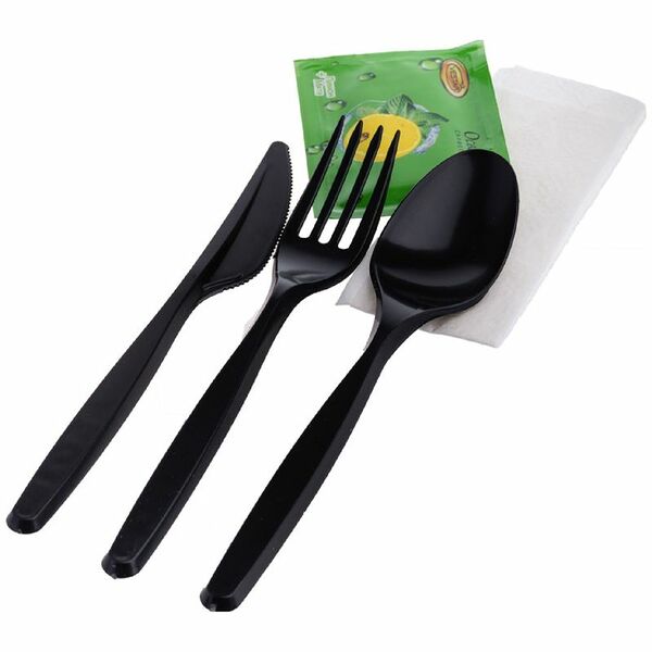 Набор Liberhaus одноразовой посуды Вилка ложка нож салфетка