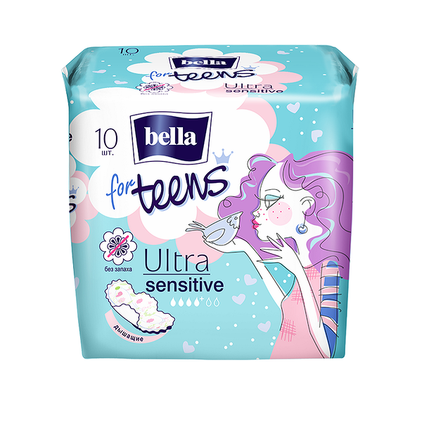 Прокладки Bella For teens супертонкие Sensitive 10 шт