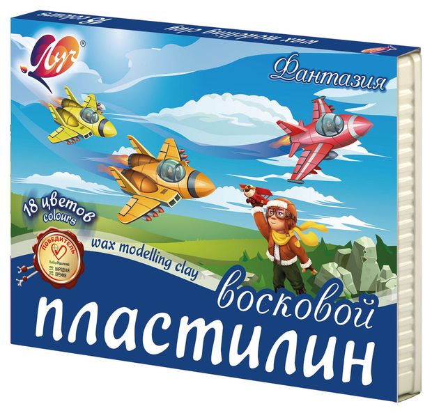 

Пластилин ЛУЧ Фантазия, мягкий, восковой, 18 цветов, 2 дизайна