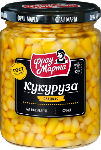 

Кукуруза Фрау Марта сладкая 450 г