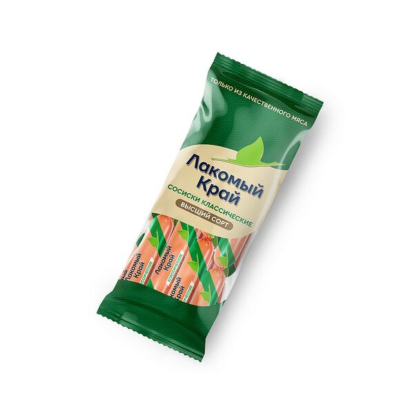 Сосиски вареные Лакомый край Классические в/с флоупак газ г/я 0,47кг Охл Юнимит