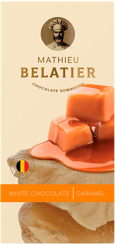Шоколад белый Mathieu Belatier с кусочками карамелизированного сахара 100 г