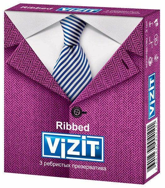 Презервативы Vizit Ribbed ребристые 3 шт