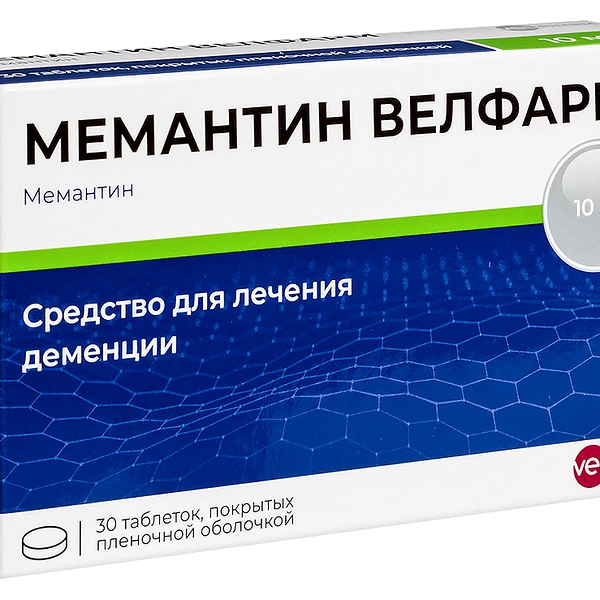 Мемантин Велфарм таблетки 10 мг 30 шт