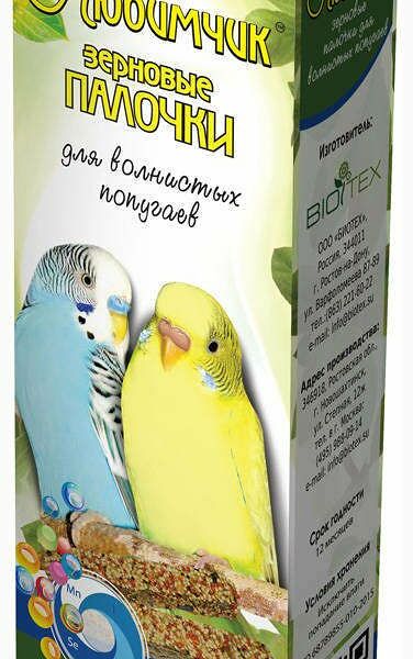 Зерновые палочки для попугаев с витаминами и минералами ТМ Любимчик 