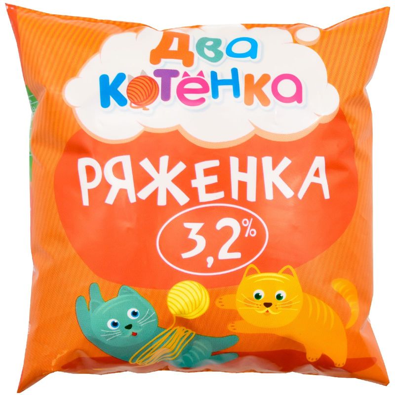 

Ряженка Два котёнка для питания детей 3.2%, 500 г