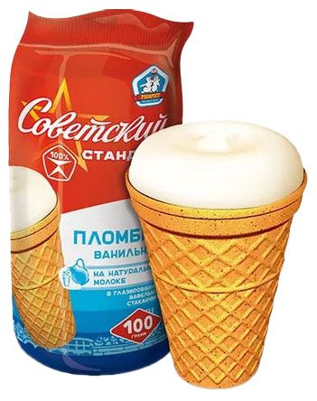 

Мороженое Советский Стандарт пломбир ванильный в вафельном стаканчике 100 г