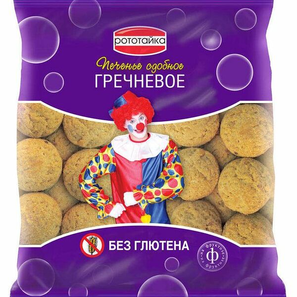 Печенье сдобное гречневое Рототайка на фруктозе 200 г