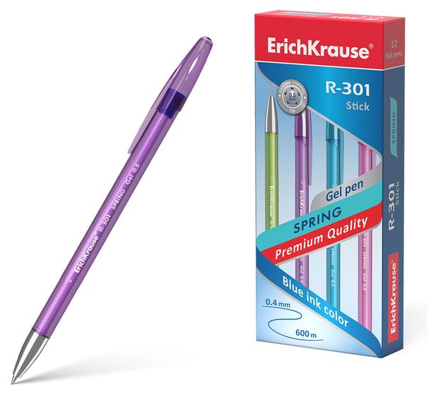 

Набор гелевых ручек ERICH KRAUSE R-301 Original Gel Stick 0,5мм синий Арт. 46789, 4шт