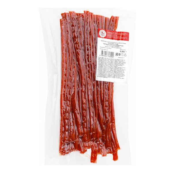 Колбаски ПФ МЕЖЕНИНОВСКАЯ Палочки к пиву из мяса птицы с/к 1с в/у вес до 400г