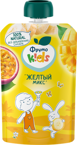 

Пюре для детей ФрутоKids яблоко банан абрикос манго маракуйя 90 г
