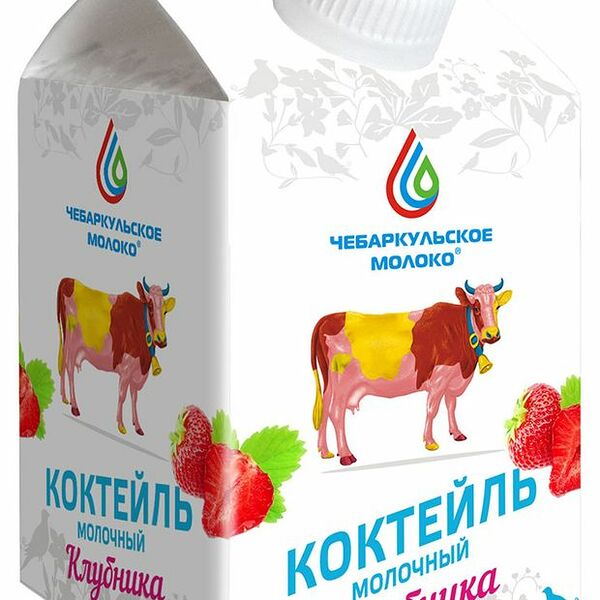 Коктейль молочный Чебаркульское молоко Клубника 3.2% 500 г