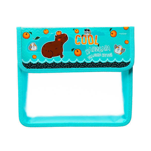 Папка для тетрадей пластик А5ф Hatber Реально крутой Капибара 1 отд 240х205х40мм на липучкев инд упак AMp_05048
