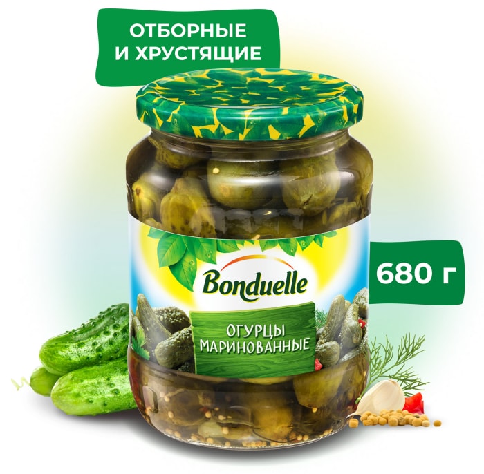 

Огурцы маринованные Бондюэль 680 г