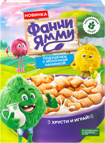 

Подушечки Фанни Ямми мультизлаковые с молочной начинкой 220 г