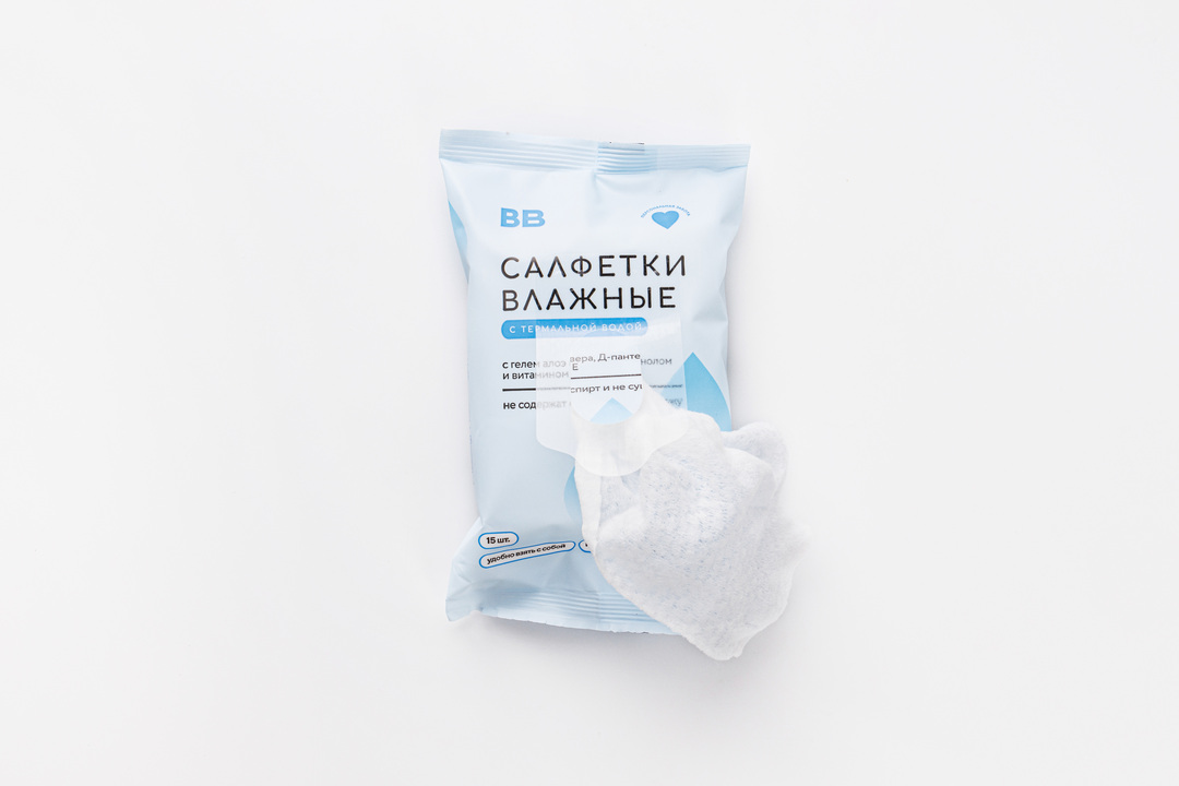 

Салфетки влажные ВкусВилл с термальной водой, 15 шт