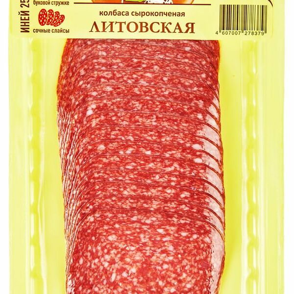 Колбаса Иней Литовская сырокопченая нарезка 100 г