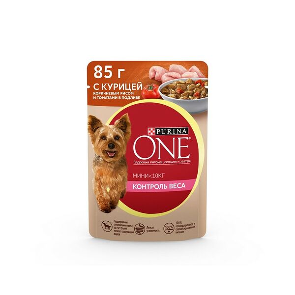 ONE Мини Конс д/с контроль веса кур,рис,томат в подливе 85г