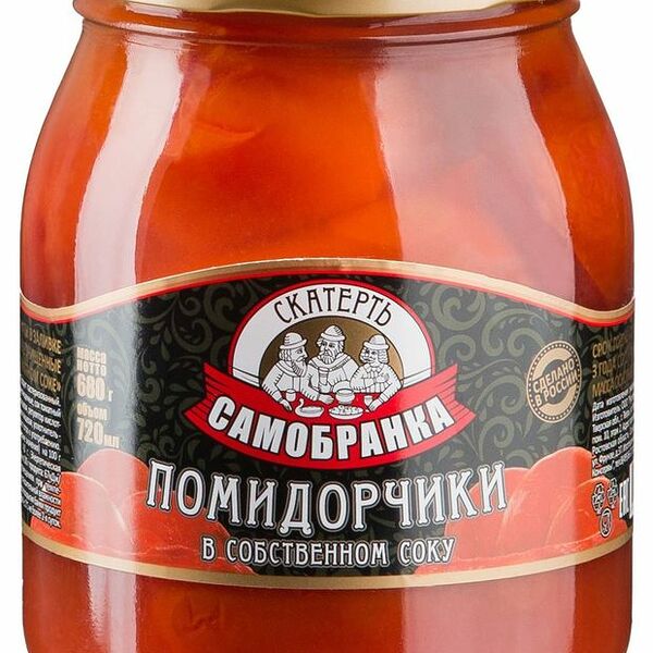 Томаты Скатерть Самобранка неочищенные в с/с 680г