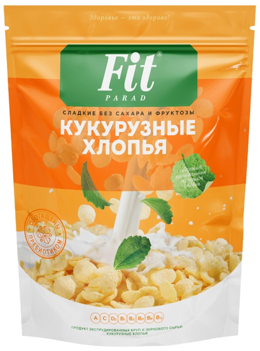 

Хлопья кукурузные Fit Parad без сахара 200 г