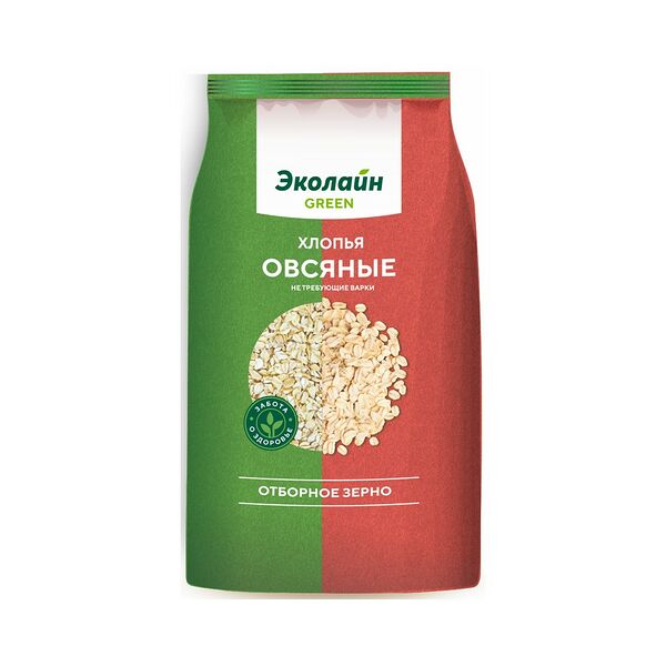 Хлопья овсяные Эколайн GREEN не треб варки 380г