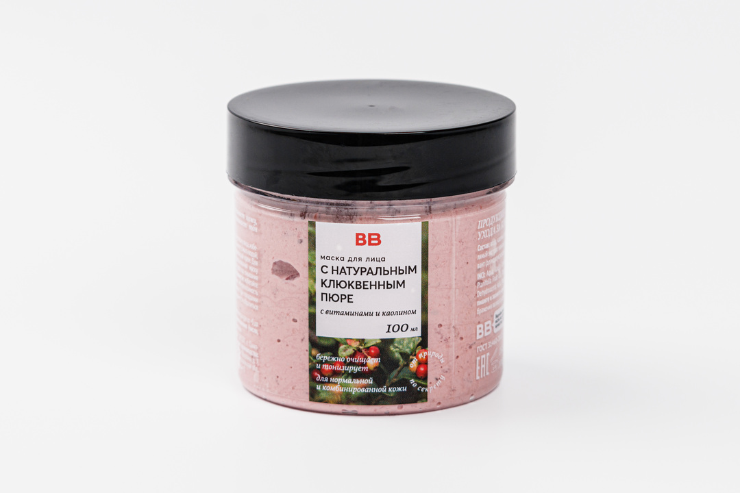 

Маска для лица с натуральным клюквенным пюре 100 мл