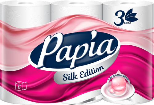 

Бумага туалетная Papia Silk Edition 3 слоя 6 шт