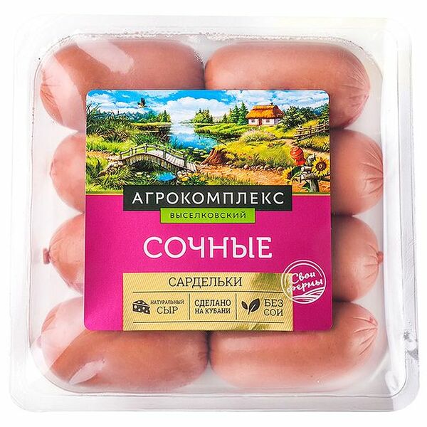 Сардельки Агрокомплекс Выселковский Сочные 420 г