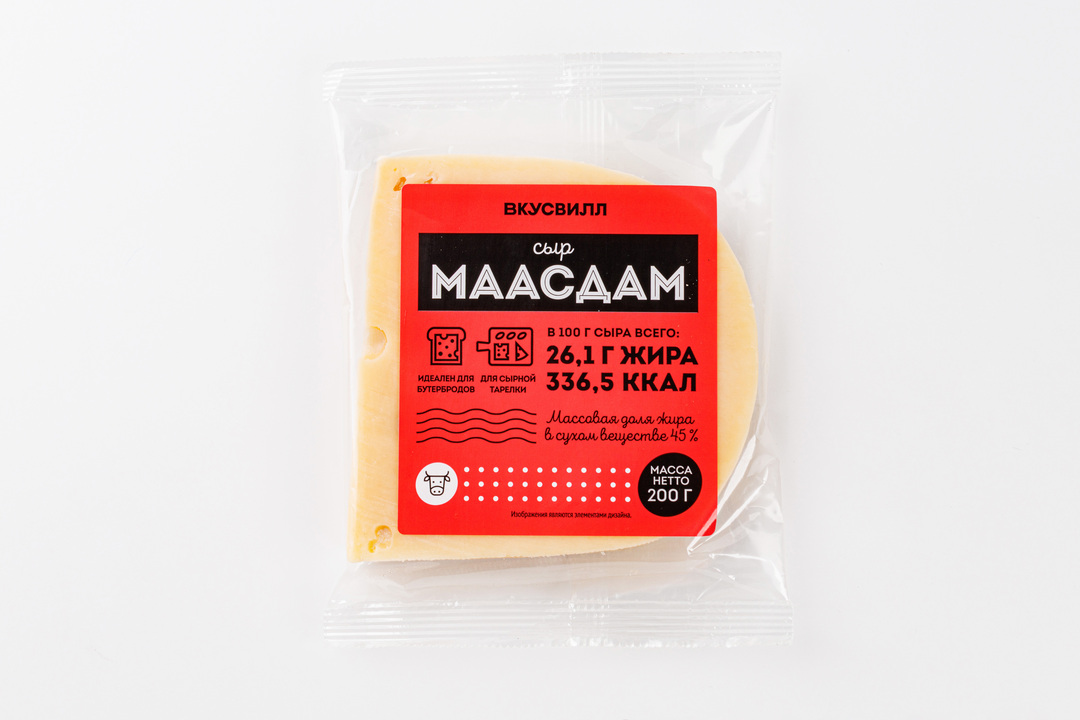 

Сыр ВкусВилл Маасдам 200 г