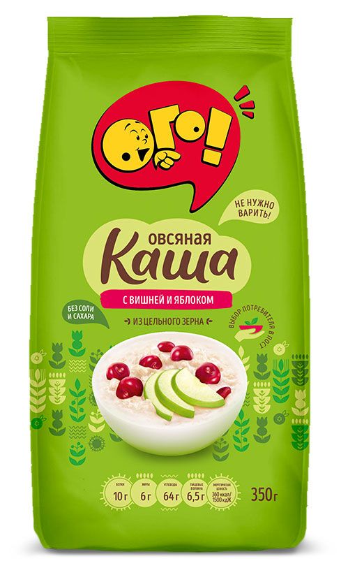 

Каша овсяная Ого! с вишней и яблоком