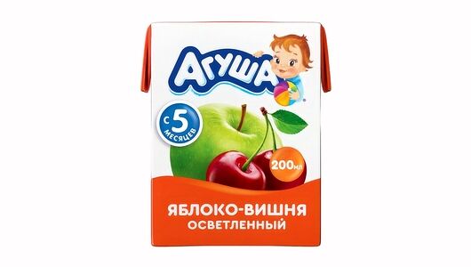 Детский сок Агуша Яблоко-Вишня, 200мл, с 5 месяцев