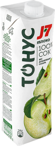 

Сок J7 Тонус яблочный осветленный 970 мл