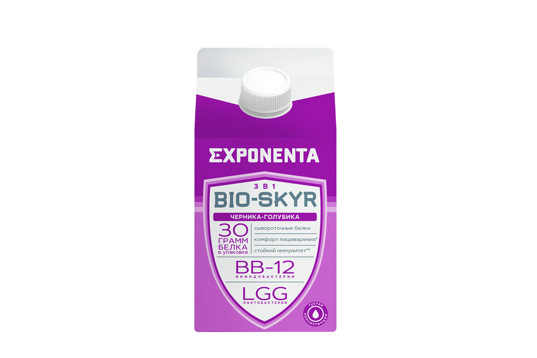 

Напиток кисломолочный Exponenta Bio-Skyr Черника-голубика обезжиренный с высоким содержанием белка 500 г