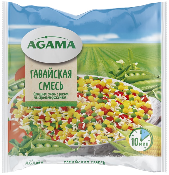 

Смесь овощная Agama Гавайская с рисом замороженная 400 г