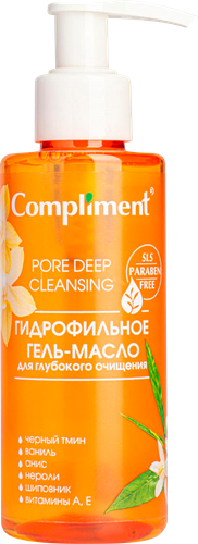 

Гель-масло гидрофильное для умывания Compliment глубокое очищение кожи 150 мл