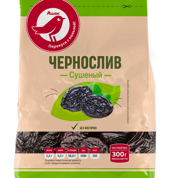 Чернослив АШАН Красная птица сушеный