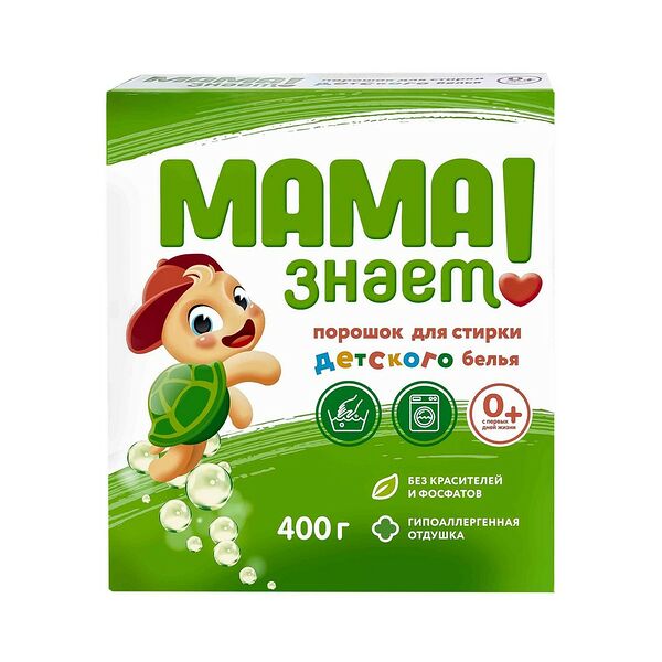Средство моющее синтетическое «Мама знает!» порошкообразное для детского белья 3кг