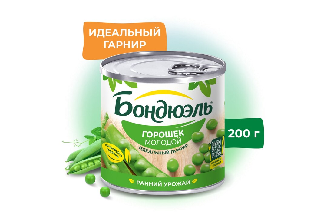 

Горошек Бондюэль консервированный молодой 200 г