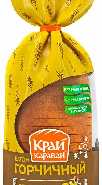 Батон Край Каравай горчичный с горчичным маслом в нарезке